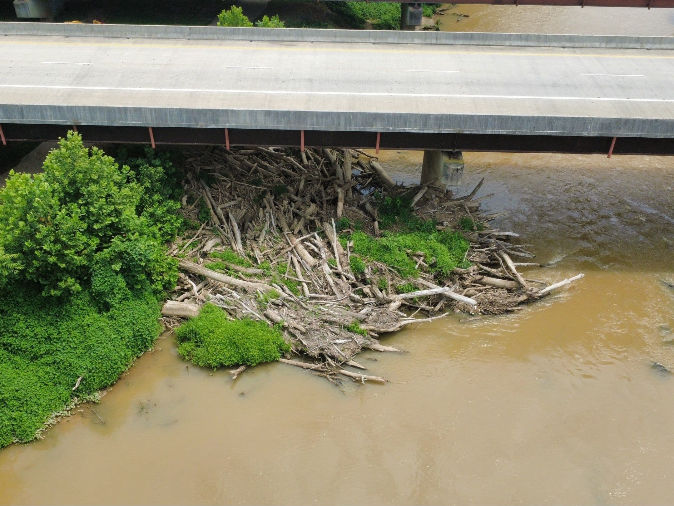 Highway 29 Bridge Log Jam